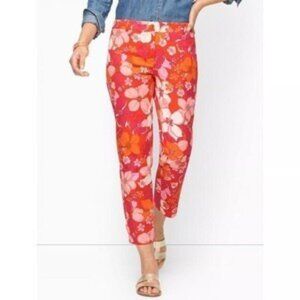 Talbots ~  Perfect Crops - Tossed Flowers Pants  Size 12  _EUC